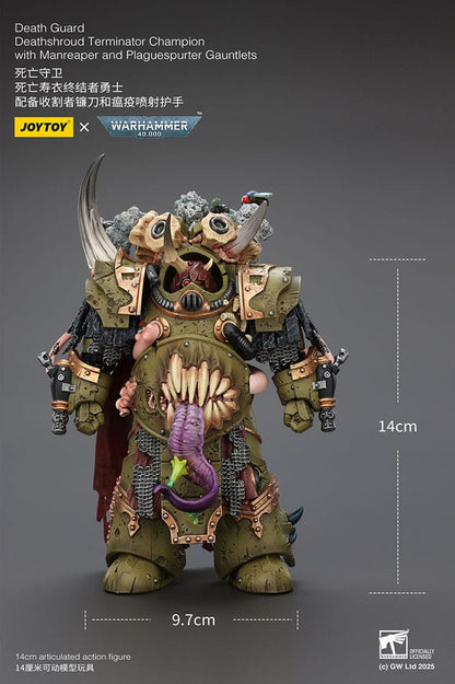 Warhammer 40k: Death Guard: Deathshroud Terminator Champion with Manreaper and Plaguespurter Gauntlets: Action Figure