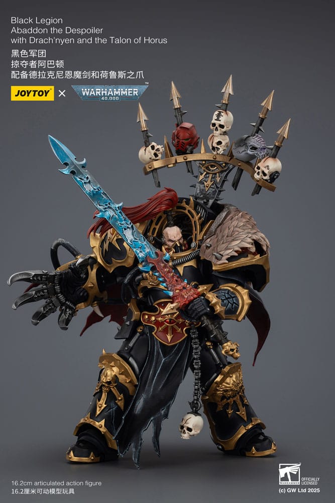 Warhammer 40,000 Action Figure Black Legion Abaddon the Despoiler with Drach'nyen and the Talo 16 cm - Joy Toy (CN) Action Figures