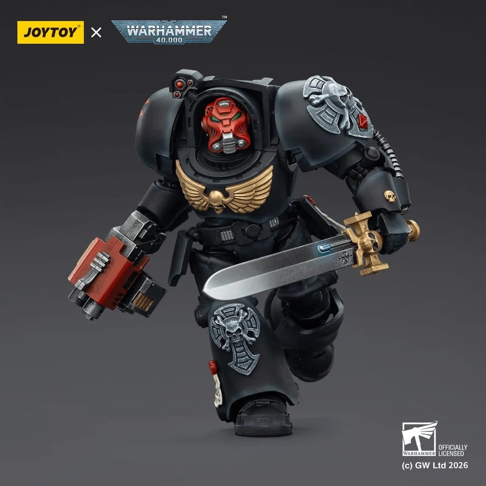 Warhammer 40,000 Action Figure Black Templars Terminator 1 with Power Sword and Storm Bolter 14 cm - Joy Toy Action Figures