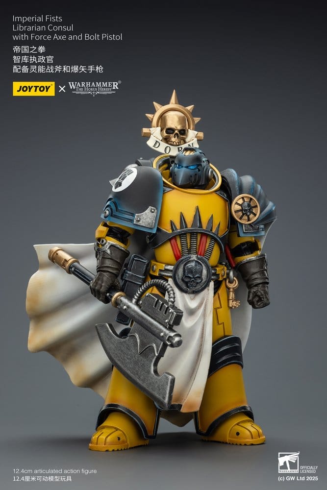 Warhammer Imperial Fists Action Figure Librarian Consulwith Force Axe and Bolt Pistol 12 cm - Joy Toy (CN) Action Figures