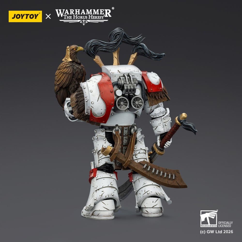 Warhammer 40,000 Action Figure White Scars Legion Praetor in Cataphractii Terminator Armour with Cyber Hawk Chogorian sword and combi-melta 14 cm - Joy Toy Action Figures