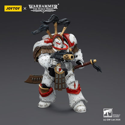 Warhammer 40,000 Action Figure White Scars Legion Praetor in Cataphractii Terminator Armour with Cyber Hawk Chogorian sword and combi-melta 14 cm - Joy Toy Action Figures