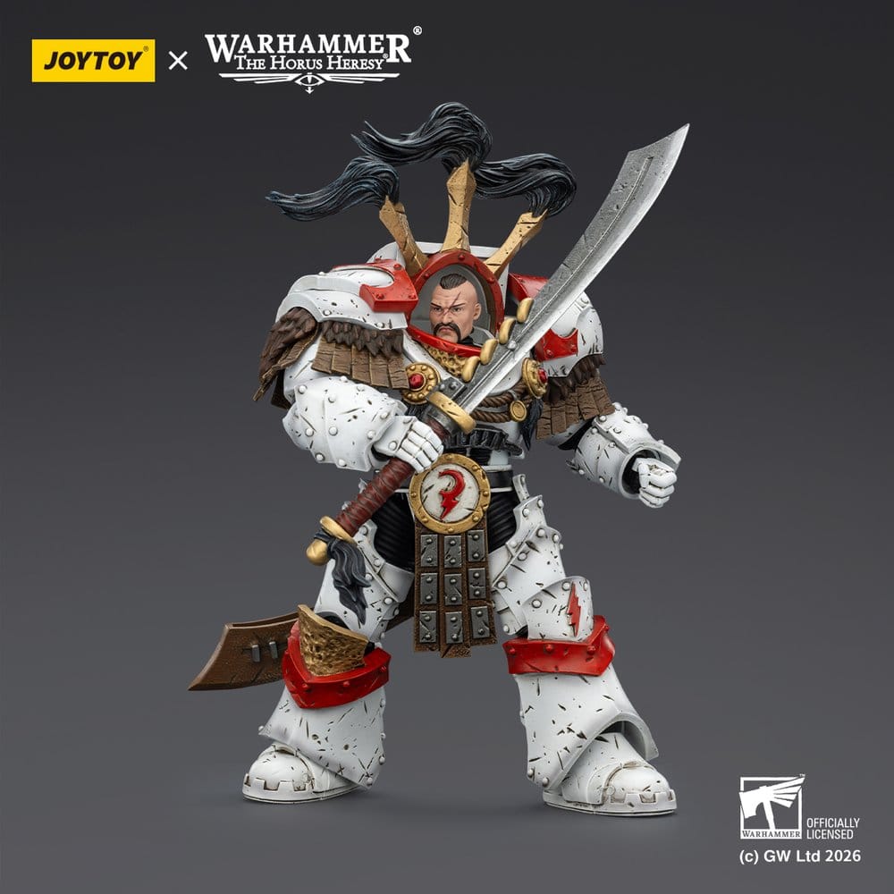 Warhammer 40,000 Action Figure White Scars Legion Praetor in Cataphractii Terminator Armour with Cyber Hawk Chogorian sword and combi-melta 14 cm - Joy Toy Action Figures