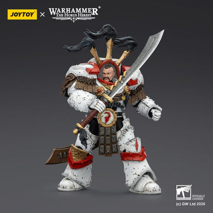 Warhammer 40,000 Action Figure White Scars Legion Praetor in Cataphractii Terminator Armour with Cyber Hawk Chogorian sword and combi-melta 14 cm - Joy Toy Action Figures