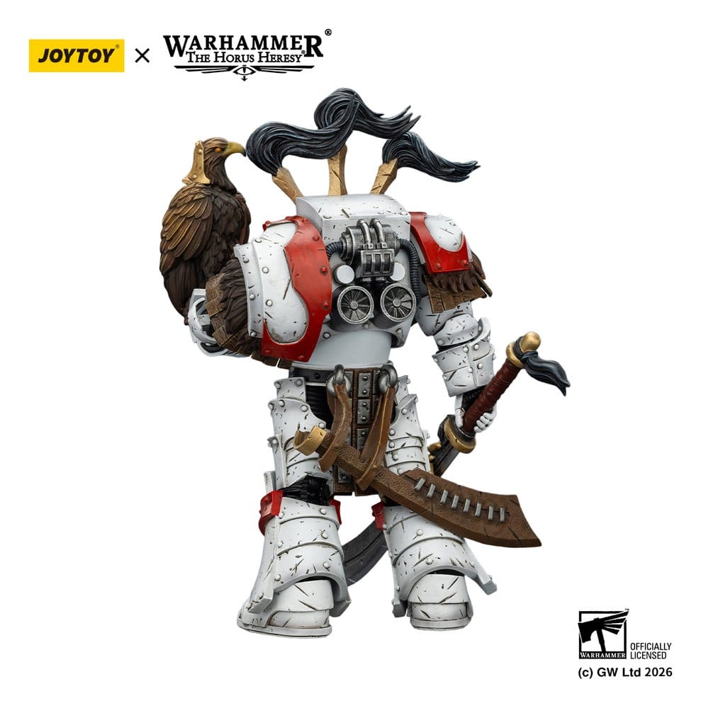 Warhammer 40,000 Action Figure White Scars Legion Praetor in Cataphractii Terminator Armour with Cyber Hawk Chogorian sword and combi-melta 14 cm - Joy Toy Action Figures