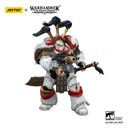 Warhammer 40,000 Action Figure White Scars Legion Praetor in Cataphractii Terminator Armour with Cyber Hawk Chogorian sword and combi-melta 14 cm - Joy Toy Action Figures