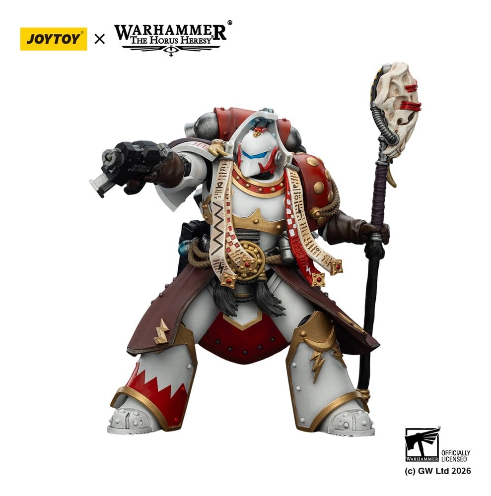 Warhammer 40,000 Action Figure White Scars Stormseer Consulwith Force Staff and Bolt Pistol 12 cm - Joy Toy Action Figures