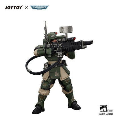 Warhammer Action Figure Astra Militarum Kasrkin 3 with Hot-shot Lasgun and Vox-caster - Joy Toy Action Figures