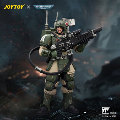 Warhammer Action Figure Astra Militarum Kasrkin 3 with Hot-shot Lasgun and Vox-caster - Joy Toy Action Figures