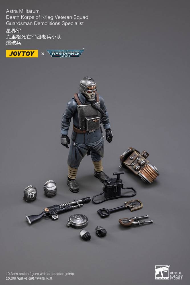 Warhammer 40k Action Figure 1/18 Death Korps of Krieg Veteran Squad Guardsman Demolitions Specialist - Joy Toy Action figures