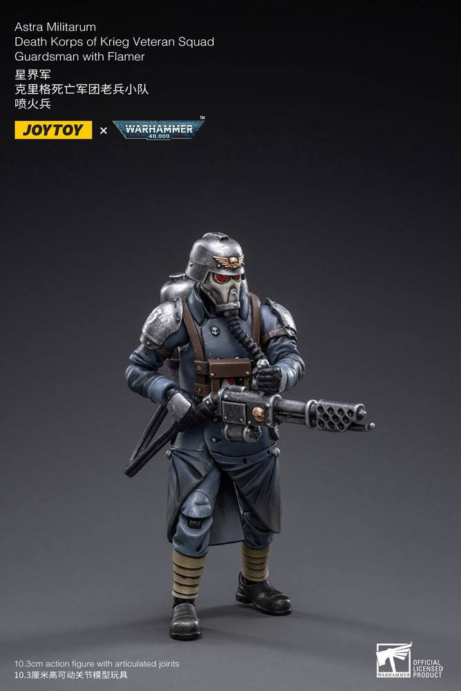 Warhammer 40k Action Figure 1/18 Death Korps of Krieg Veteran Squad Guardsman with Flamer - Joy Toy Action Figures
