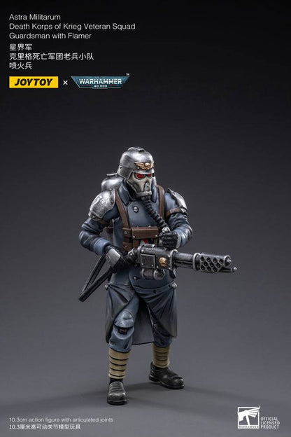Warhammer 40k Action Figure 1/18 Death Korps of Krieg Veteran Squad Guardsman with Flamer - Joy Toy Action Figures