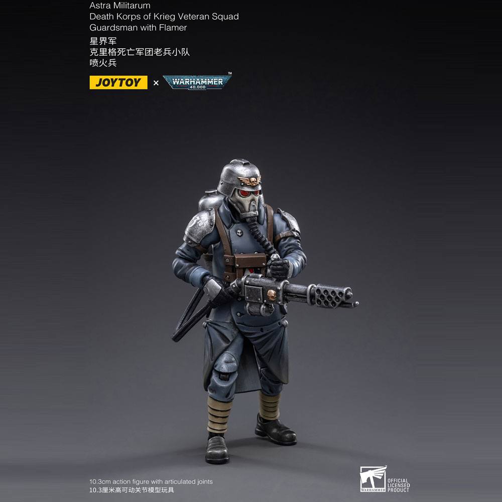 Warhammer 40k Action Figure 1/18 Death Korps of Krieg Veteran Squad Guardsman with Flamer - Joy Toy Action Figures