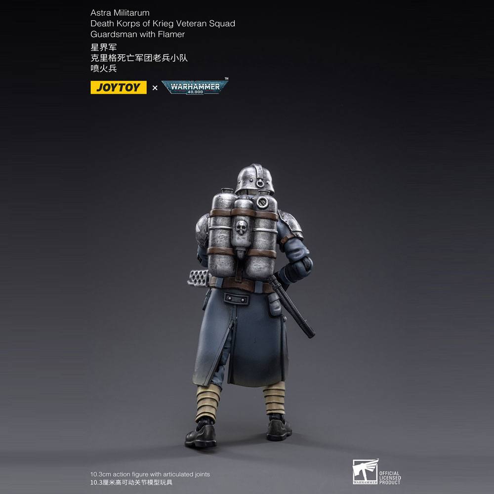 Warhammer 40k Action Figure 1/18 Death Korps of Krieg Veteran Squad Guardsman with Flamer - Joy Toy Action Figures