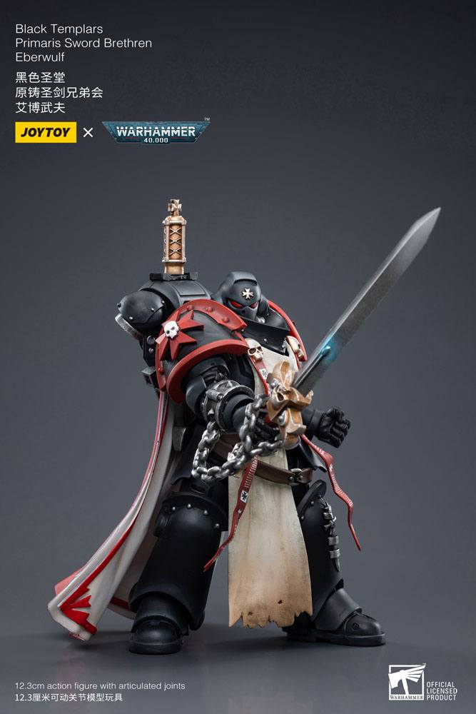 Warhammer 40k Action Figure 1/18 Black Templars Primaris Sword Brethren Eberwulf 12 cm - Joy Toy Action Figures