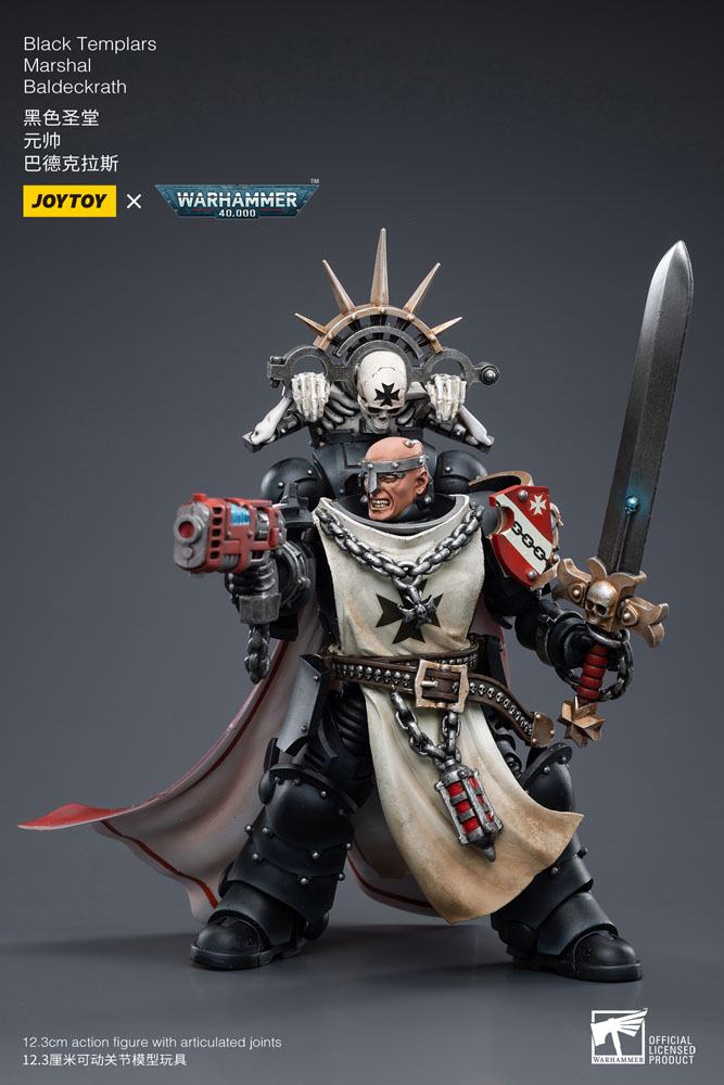 Warhammer 40k Action Figure 1/18 Black Templars Marshal Baldeckrath 12 cm - Joy Toy Action Figures