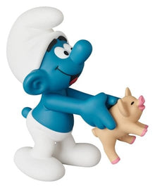The Smurfs UDF Mini Figure Smurf with Pig 8 cm - Medicom Mini Figures
