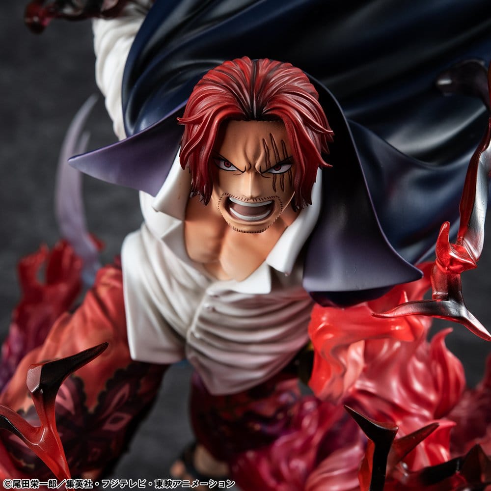One Piece P.O.P SA-MAXIMUM PVC Statue Leader of Red Hair Pirates Red-Haired Shanks Kamusari 25 cm - Megahouse Statues