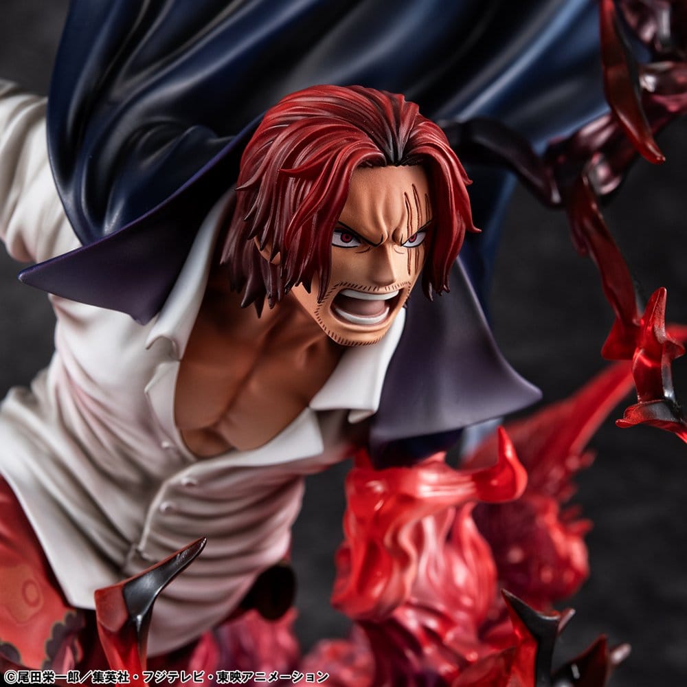 One Piece P.O.P SA-MAXIMUM PVC Statue Leader of Red Hair Pirates Red-Haired Shanks Kamusari 25 cm - Megahouse Statues