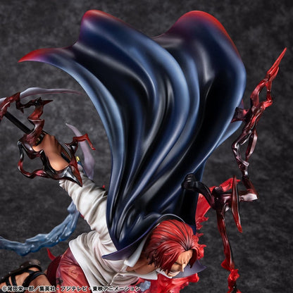 One Piece P.O.P SA-MAXIMUM PVC Statue Leader of Red Hair Pirates Red-Haired Shanks Kamusari 25 cm - Megahouse Statues