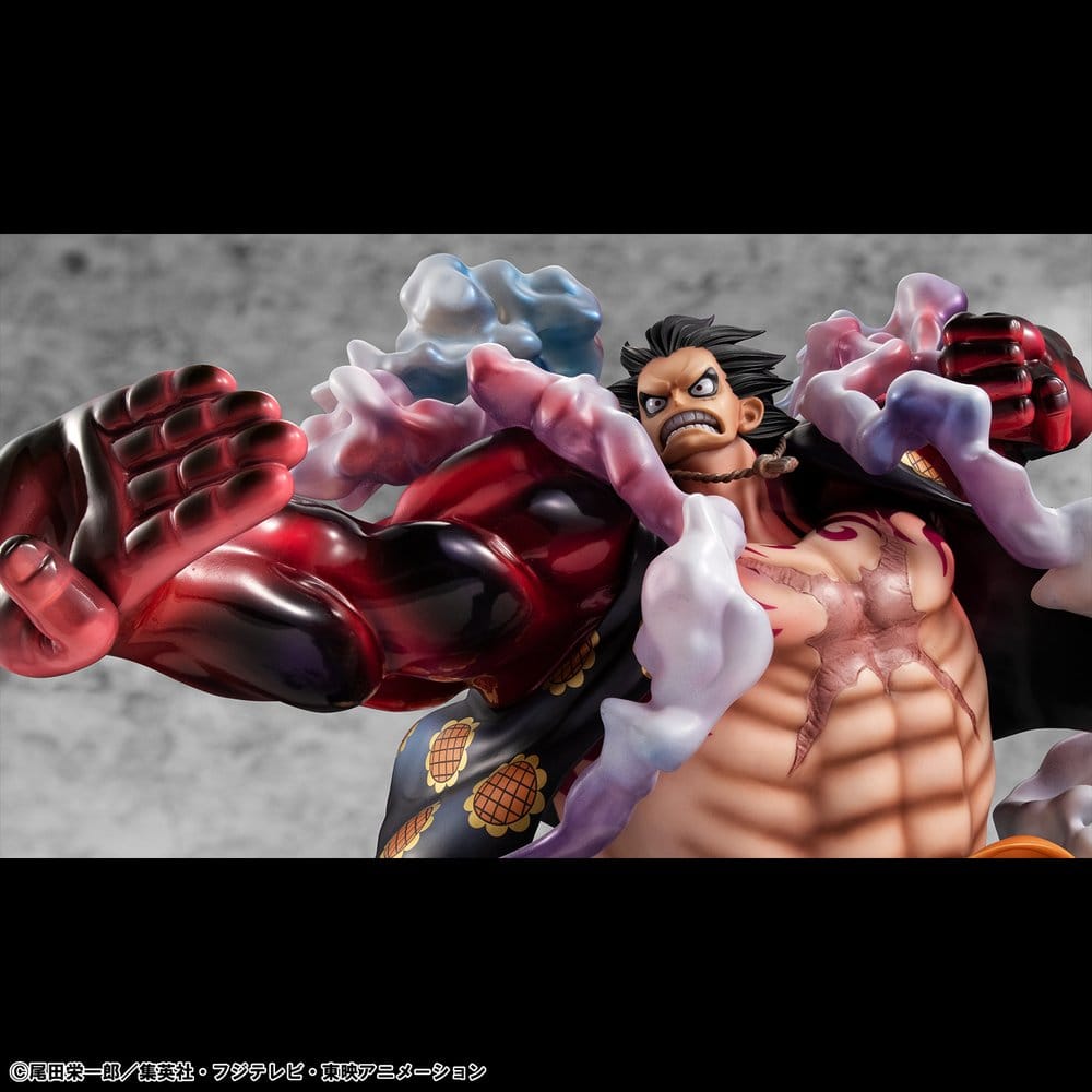 One Piece Portrait.Of.Pirates SA-Maximum PVC Figure Monkey D. Luffy Gear 4 Bounce-Man 10th Limited Ver. - MegaHouse Statues