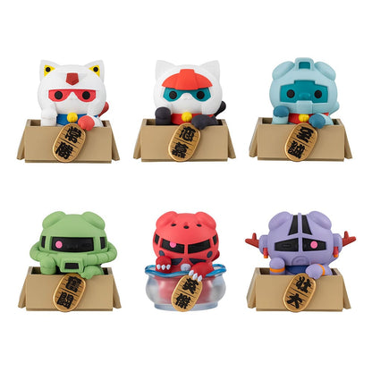 Mobile Suit Gundam Mega Cat Project Trading Figure 6-Pack Cats Luckycat 6 cm Blind Box (with gift) - Megahouse Mini Figures, Blind Boxes