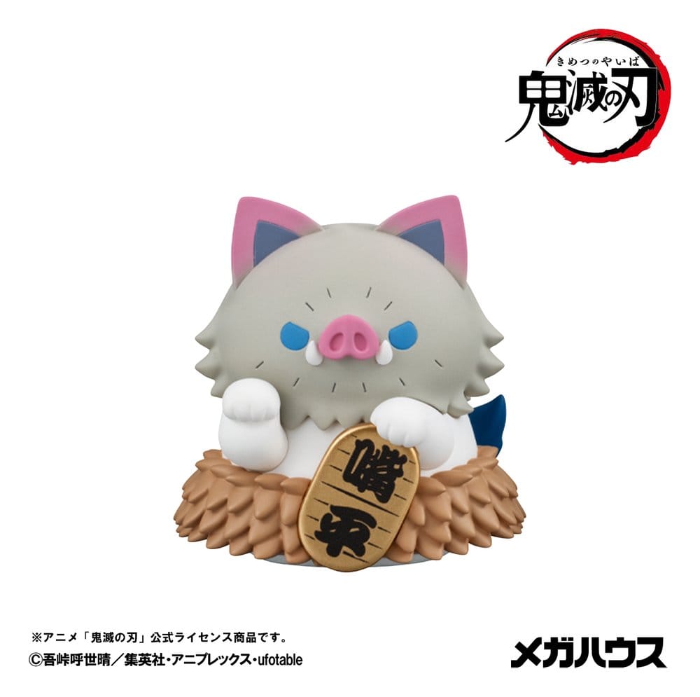 Demon Slayer: Kimetsu no Yaiba Mega Cat Project Minifigures 6 cm Demon Slayer Fortune Cats ver. 02 Blind Box Display Box Qty 8 (Repeat) - Megahouse Mini Figures, Blind Boxes