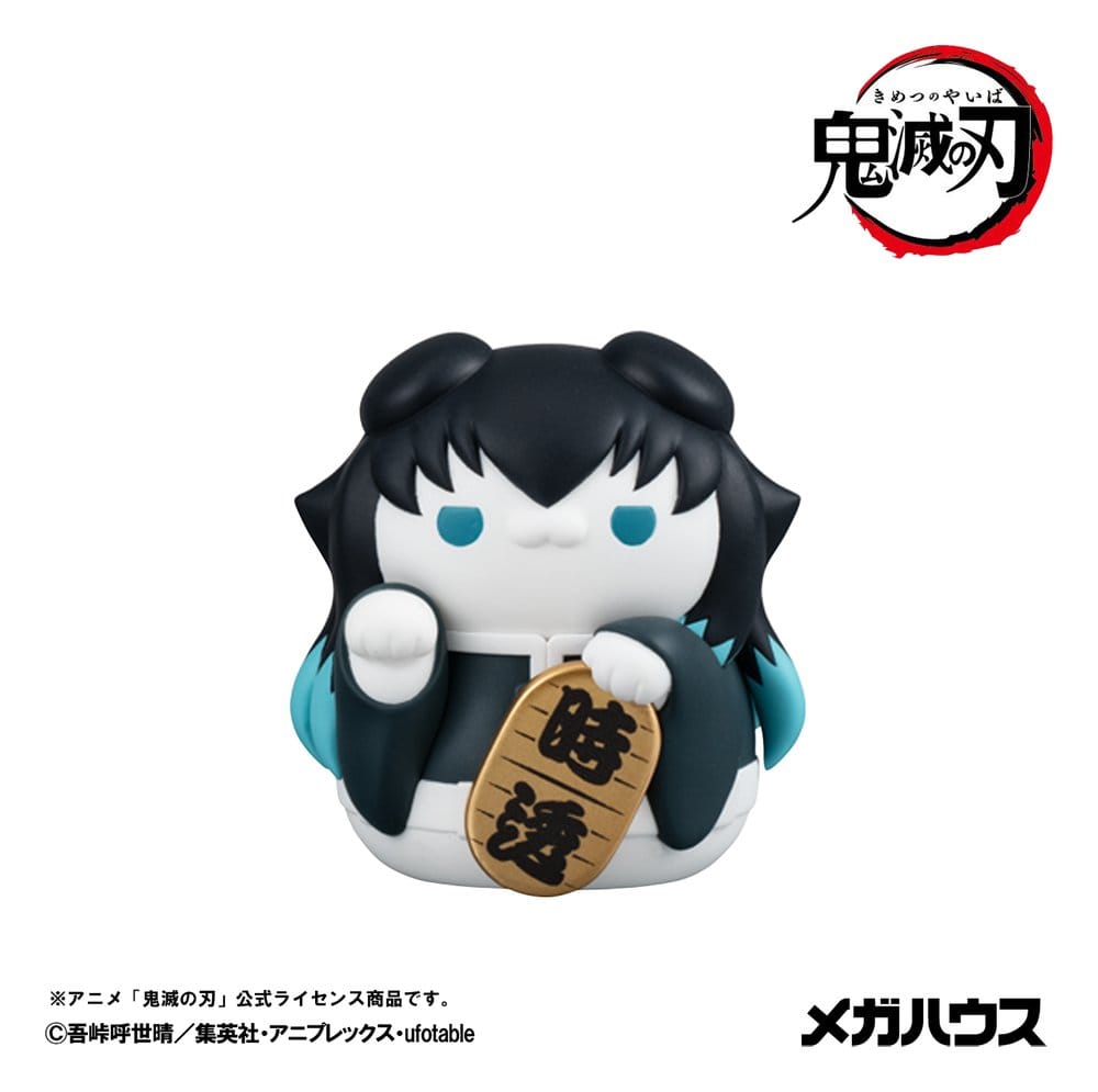 Demon Slayer: Kimetsu no Yaiba Mega Cat Project Minifigures 6 cm Demon Slayer Fortune Cats ver. 02 Blind Box Display Box Qty 8 (Repeat) - Megahouse Mini Figures, Blind Boxes