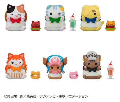 One Piece Mega Cat Project Mini Figures NyanPieceNyan! Diner! 3 cm Blind Box Display Box Qty 6 - Megahouse Mini Figures, Blind Boxes