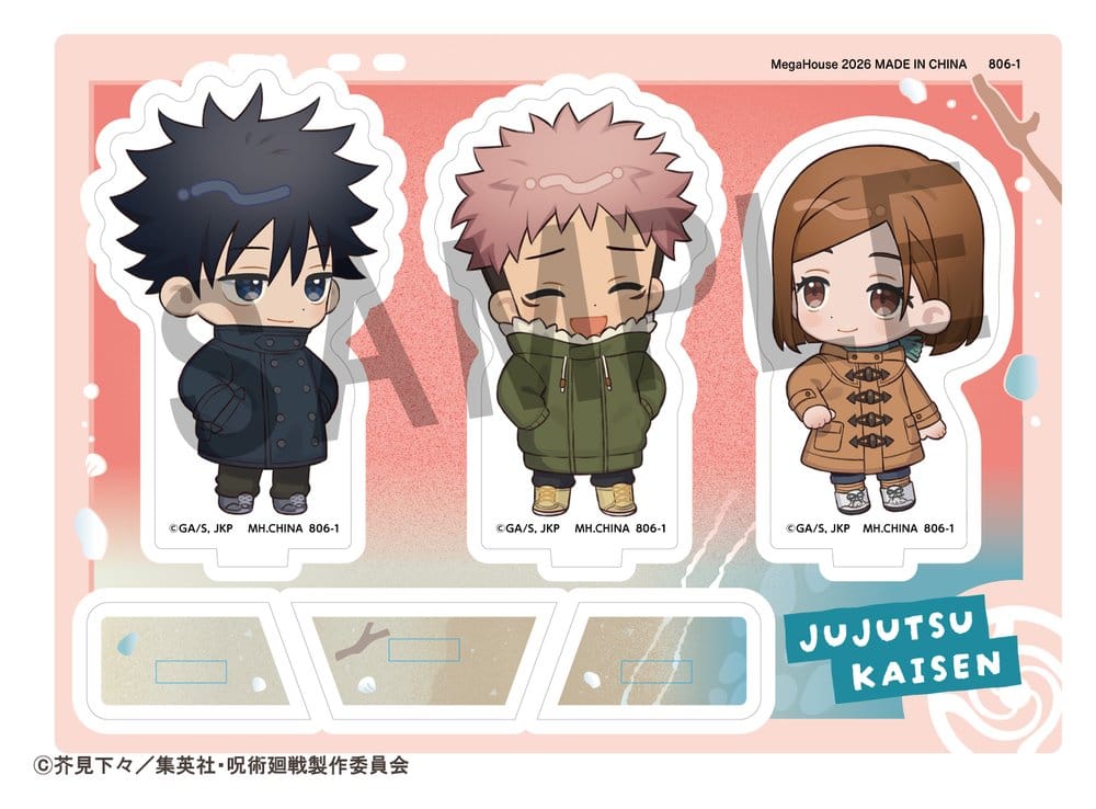Jujutsu Kaisen Buddycolle Acrylic Stand 5th Anniversary C Megumi Fushiguro, Yuji Itadori & Nobara Kugisaki - Megahouse Mini Figures