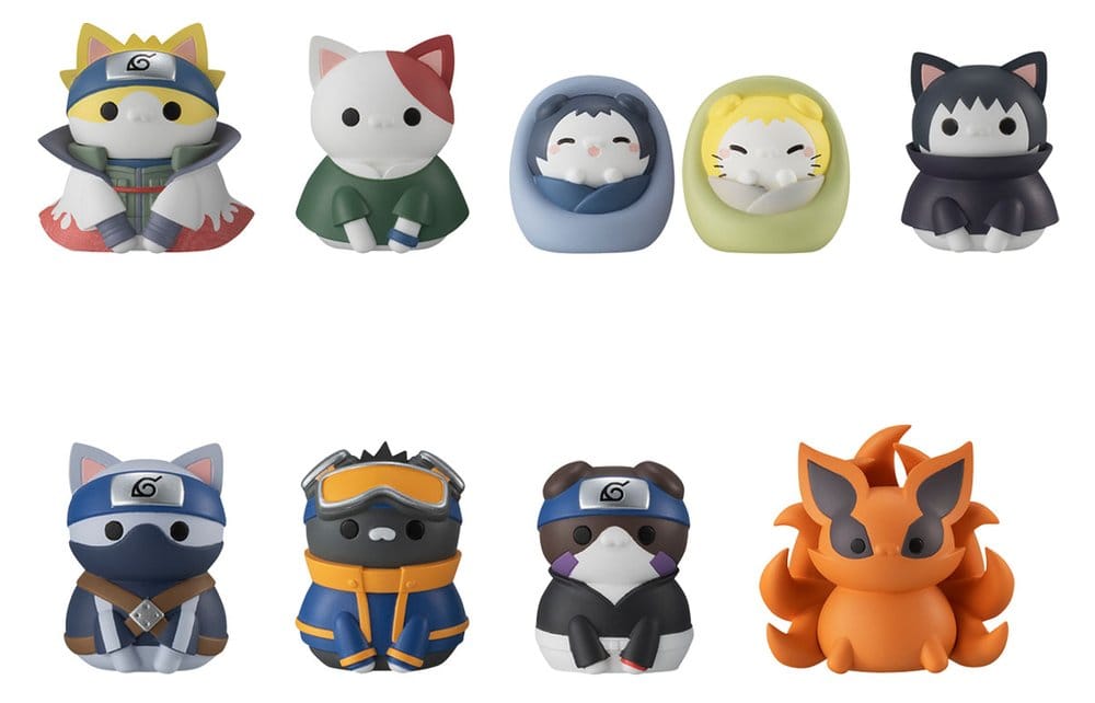 Naruto Shippuden Mega Cat Project Nyaruto! Once upon a time in Konoha village Mini Figures 3 cm Blind Box Display Box Qty 8 (Repeat) - Megahouse Mini Figures, Blind Boxes