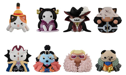 One Piece Mega Cat Project Nyan Piece Nyan! Luffy & the Seven Warlords of the Sea Mini Figures 3 cm Blind Box Display Box Qty 8 (Repeat) - Megahouse Mini Figures, Blind Boxes