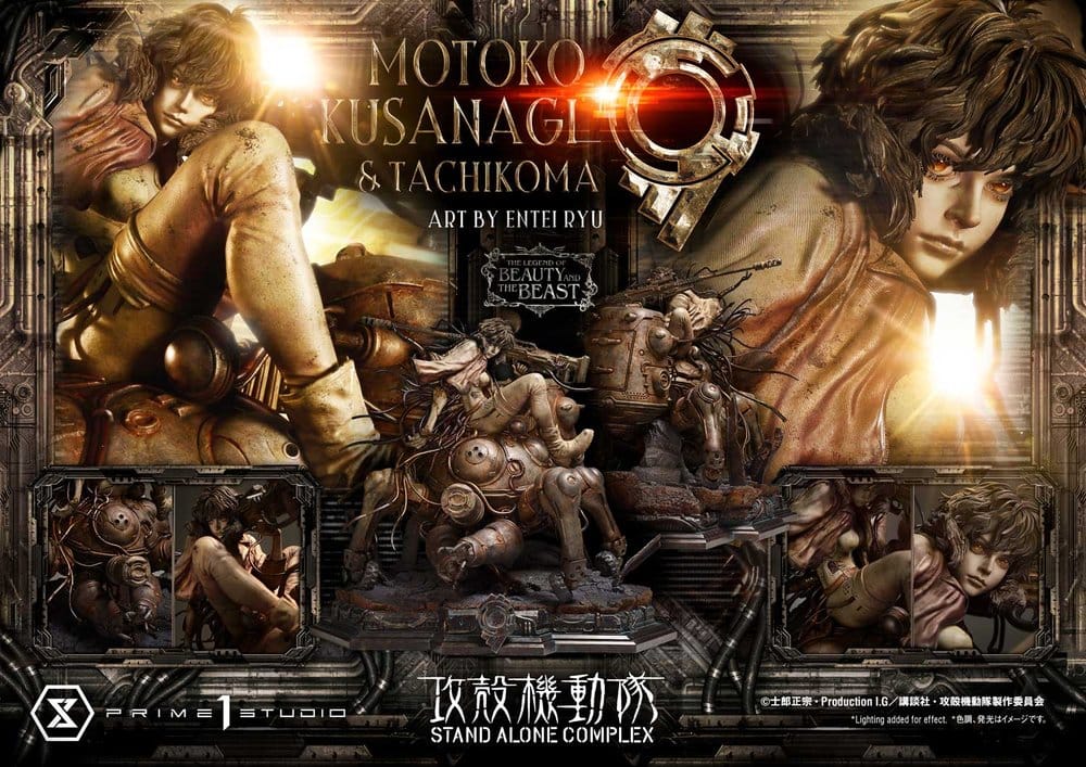 Ghost in the Shell Stand Alone Complex The Legend of Beauty and the Beast Statue 1/4 Motoko Kusanagi & Tachikoma Art by Entei Ryu 53 cm - Prime 1 Studio Statues & Busts
