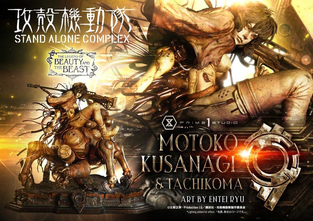 Ghost in the Shell Stand Alone Complex The Legend of Beauty and the Beast Statue 1/4 Motoko Kusanagi & Tachikoma Art by Entei Ryu Bonus Version 53 cm - Prime 1 Studio Statues & Busts
