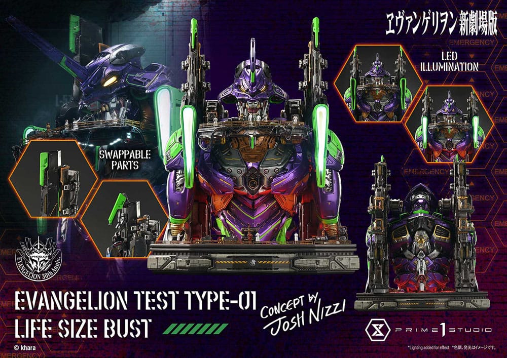 Neon Genesis Evangelion Life Size Bust 1/1 Test Type-01 (Concept by Josh Nizzi) 86 cm - Prime 1 Studio Statues & Busts