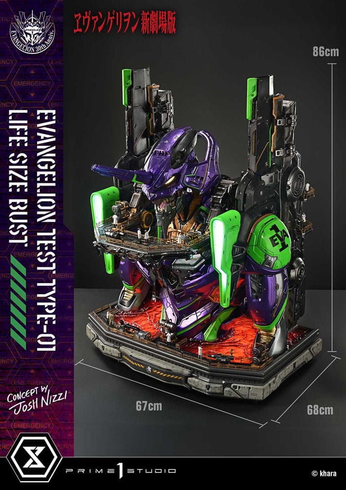 Neon Genesis Evangelion Life Size Bust 1/1 Test Type-01 (Concept by Josh Nizzi) Bonus Ver. 86 cm - Prime 1 Studio Statues & Busts