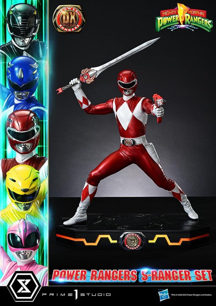 Mighty Morphin Power Rangers Premium Masterline Set of 5 Statues 1/4 Deluxe Bonus Version 62 cm - Prime 1 Studio Statues