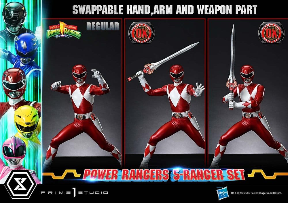 Mighty Morphin Power Rangers Premium Masterline Set of 5 Statues 1/4 Deluxe Bonus Version 62 cm - Prime 1 Studio Statues
