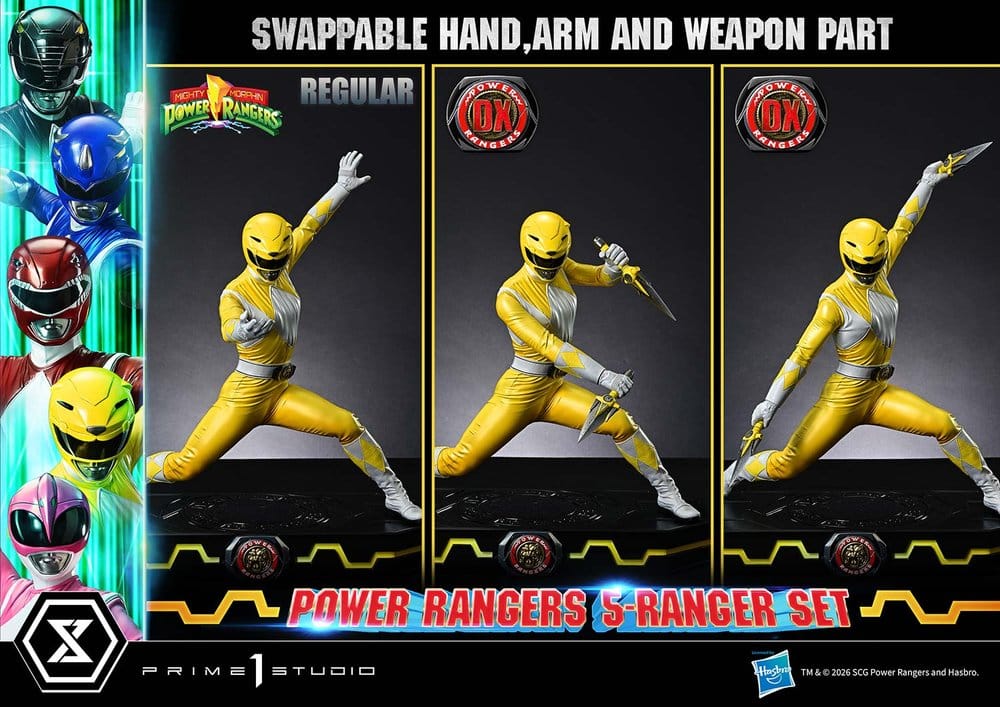Mighty Morphin Power Rangers Premium Masterline Set of 5 Statues 1/4 Deluxe Bonus Version 62 cm - Prime 1 Studio Statues