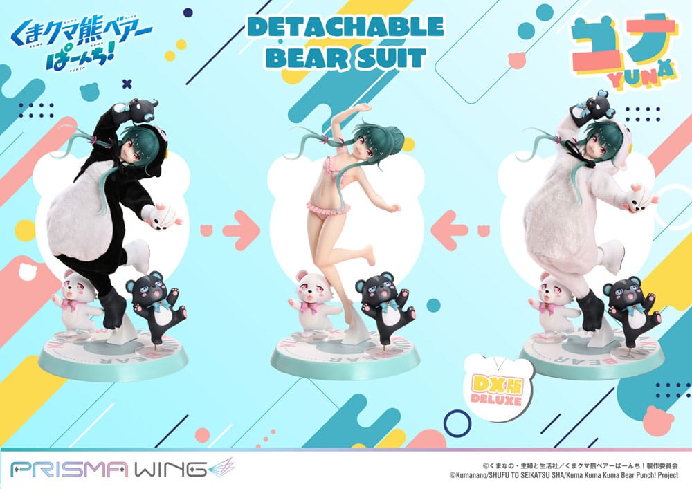 Kuma Kuma Kuma Bear Punch! Prisma Wing PVC Statue 1/7 Yuna Deluxe Version 28 cm - Prime 1 Studio Statues