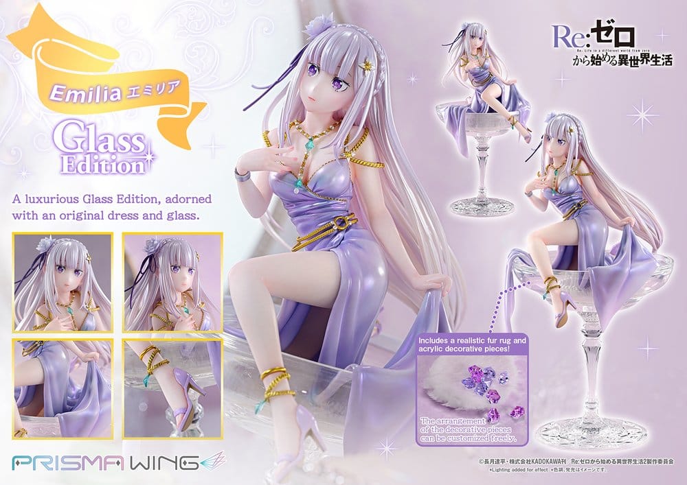 Re:Zero Prisma Wing Statue 1/7 Emilia Glass Edition - Prime 1 Studio Statues