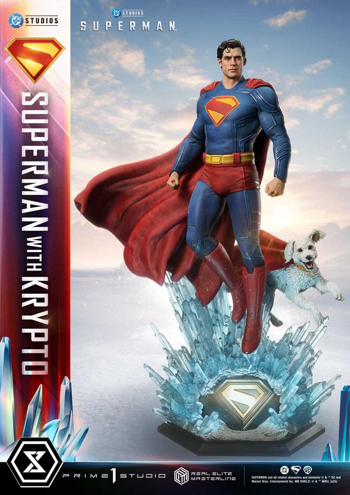 Superman 2025 Real Elite Masterline Series Statue 1/3 Superman with Krypto 95 cm