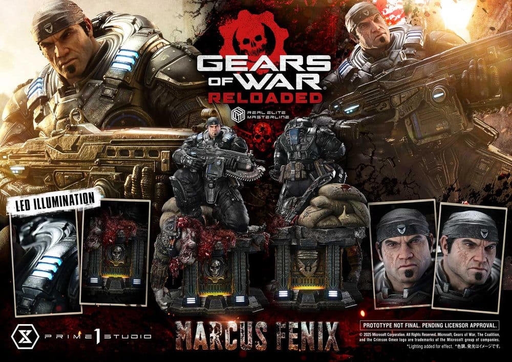 Gears of War: Reloaded Real Elite Masterline Series Statue 1/3 Marcus Fenix Ultimate Version 97 cm - Prime 1 Studio Statues