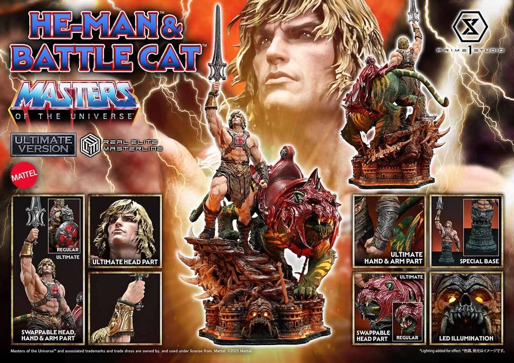 Masters of the Universe Real Elite Masterline Series Statue 1/4 He-Man & Battle Cat Ultimate Bonus Version 86 cm - Prime 1 Studio Statues