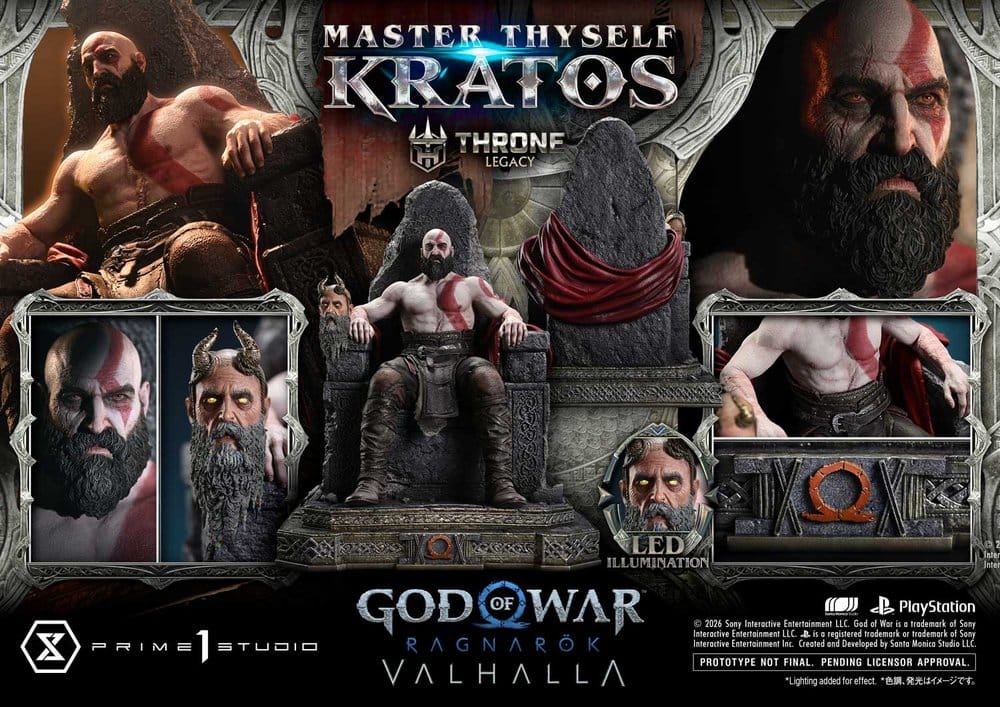 Throne Legacy God of War Series Statue 1/3 Ragnarok Master Thyself Kratos 67 cm - Prime 1 Studio Statues & Busts