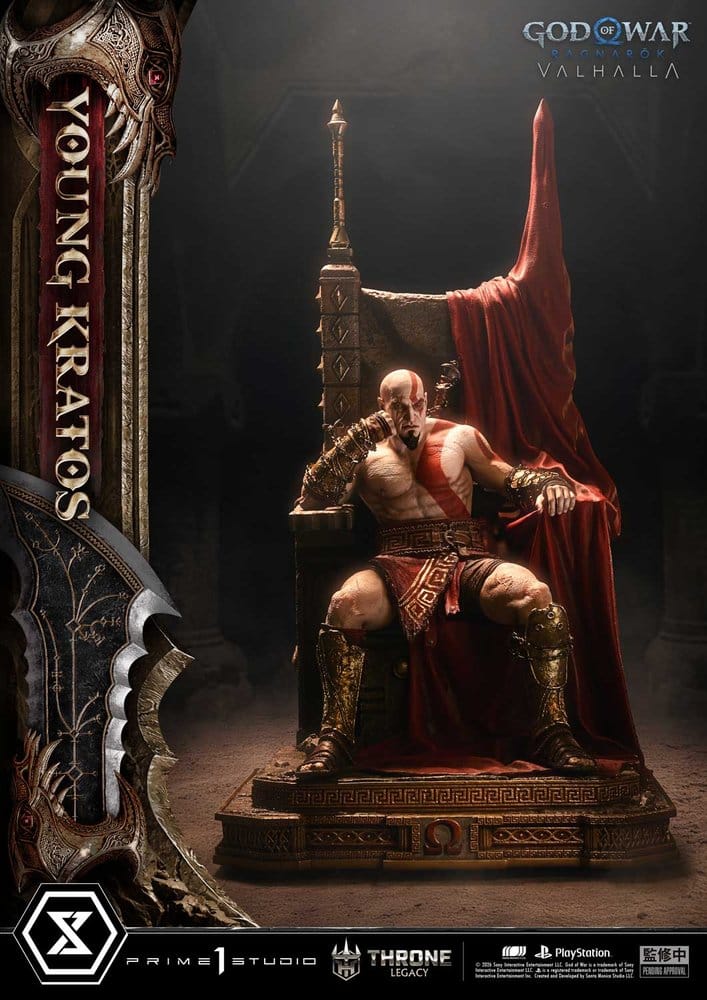 Throne Legacy God of War Series Statue 1/3 Ragnarok Young Thyself Kratos 91 cm - Prime 1 Studio Statues