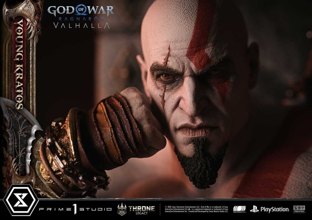 Throne Legacy God of War Series Statue 1/3 Ragnarok Young Thyself Kratos 91 cm - Prime 1 Studio Statues