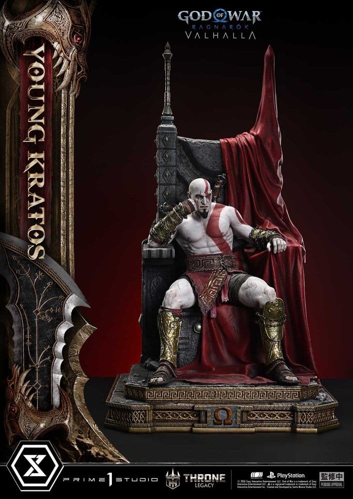 Throne Legacy God of War Series Statue 1/3 Ragnarok Young Thyself Kratos 91 cm - Prime 1 Studio Statues