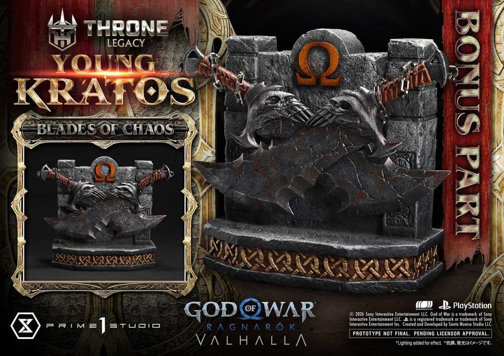 Throne Legacy God of War Series Statue 1/3 Ragnarok Young Thyself Kratos Bonus Version 91 cm - Prime 1 Studio Statues