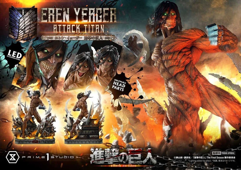 Attack on Titan (TV animation) Ultimate Diorama Masterline Statue Eren Yeager Attack Titan 81 cm - Prime 1 Studio Statues & Busts
